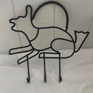 Hooks wall hanging metal Dog Sculpture farmhouse decor towel rack 90s vintage